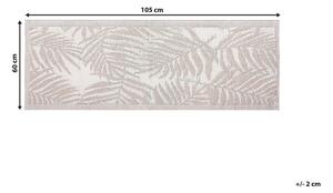Tappeto per esterno Mat Beige Sintetico 60 x 105 cm Foglia di Palma Motivo Floreale Ecologico Moderno Beliani