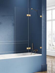 New Trendy Avexa Gold Brushed parete vasca 100 cm 2 ante oro spazzolata/vetro trasparente EXK-2011