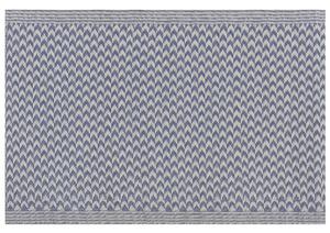 Tappeto per esterni Blu navy in materiali sintetici Rettangolare 60 x 90 cm Motivo Chevron Accessori per balconi Beliani