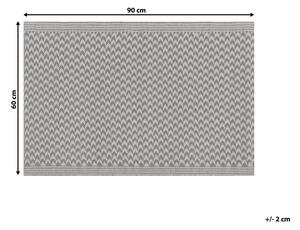 Tappeto per esterni Grigio Materiali sintetici Rettangolare 60 x 90 cm Motivo Chevron Accessori per balconi Beliani