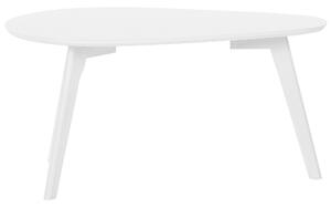 Set di 2 tavolini a nido Tavolino da caffè con piano ovale Nero e gambe bianche Set minimalista scandinavo Beliani