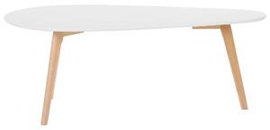 Set di 2 tavolini a nidobianchi con piano ovale gambe in legno tavolino da caffè minimalista scandinavo Beliani