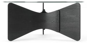 Tavolino rotondo nero con piano in vetro 87x87 cm Madera - Umbra