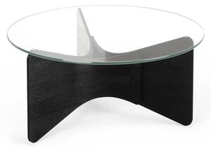 Tavolino rotondo nero con piano in vetro 87x87 cm Madera - Umbra