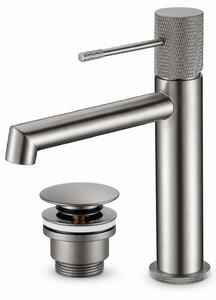 Miscelatore lavabo - Monocomando - Nichel spazzolato - 200 mm altezza, 150 mm lunghezza