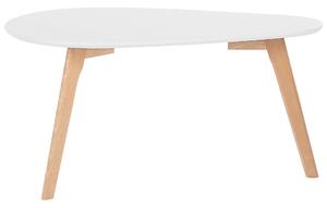 Set di 2 tavolini a nidobianchi con piano ovale gambe in legno tavolino da caffè minimalista scandinavo Beliani