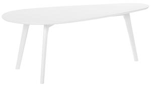 Set di 2 tavolini a nido Tavolino da caffè con piano ovale Nero e gambe bianche Set minimalista scandinavo Beliani