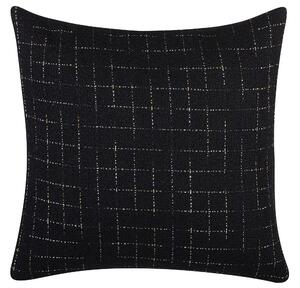 Set di 2 cuscini decorativi motivo a rete quadrata nera 45 x 45 cm accessori di arredamento moderno e minimalista geometrico Beliani