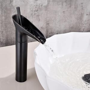 Rubinetto cascata per lavabo - Miscelatore monocomando - Nero vintage - Acqua calda e fredda - G 3/8 - Cromo ottone