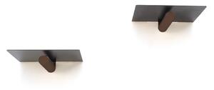 Set di 2 ripiani in metallo nero da 21 cm Rod - Kalune Design