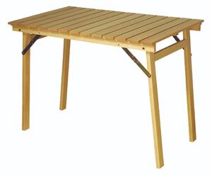 Tavolo Pieghevole Salvaspazio da Giardino 80x120x72 cm Garden in Legno Verniciato Naturale