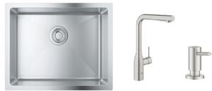 Set rubinetto da cucina Grohe Essence 30270DC0, lavello in acciaio Grohe K700 31574SD1, 40535DC0