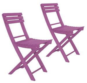 Set 2 Sedie Pieghevoli in Legno Basic Fucsia