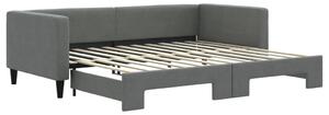 VidaXL Letto da giorno allungabile grigio scuro 90x200 cm in tessuto