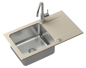 Quadron Edward lavello in granito e acciaio 78x44 cm beige FUS_E7844BE_3623500BS