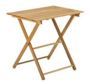 Tavolo Pieghevole Salvaspazio da Giardino 60x80x72 cm Garden in Legno Verniciato Naturale