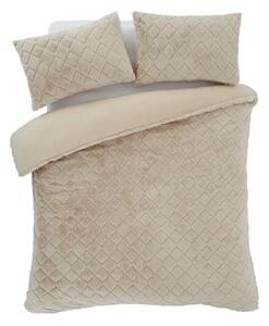 Biancheria da letto matrimoniale in micropile beige 200x200 cm Cosy Diamond - Catherine Lansfield