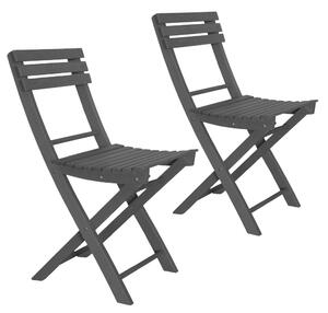 Set 2 Sedie Pieghevoli in Legno Basic Grigio Scuro