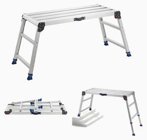 Piattaforma di lavoro – Piattaforma elevatrice pieghevole in alluminio – 1016 x 457 mm – Altezza regolabile da 58,4 a 87,6 cm – Capacità di carico: 226,8 kg – Sistema di blocco di sicurezza – Adatta per uso domestico e in officina