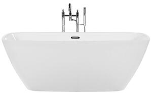 Vasca da bagno freestanding bianco sanitario ovale in acrilico singolo 170 x 78 cm dal design moderno Beliani