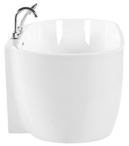 Vasca da bagno freestanding bianco sanitario ovale in acrilico singolo 170 x 80 cm dal design moderno Beliani