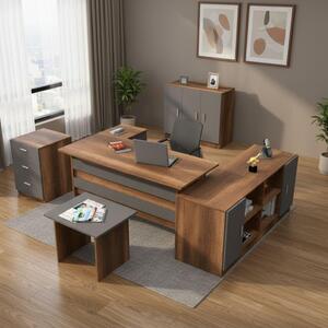 Nari - set da Ufficio, Marrone Noce, Modulabile