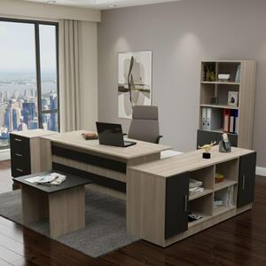 Hilda - set da Ufficio, Marrone Quercia, Modulabile
