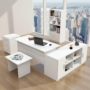 Hilda - set da Ufficio, Bianco, 4 Ripiani