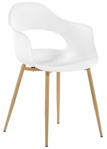 Set di 2 sedie da pranzo bianche in materiale sintetico con gambe eleganti decorative Beliani