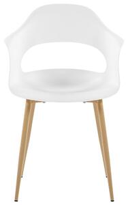 Set di 2 sedie da pranzo bianche in materiale sintetico con gambe eleganti decorative Beliani