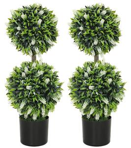 HOMCOM Set da 2 Piante Artificiali, Pianta artificiale resistente ai raggi UV in Vaso da Fiori, 70 cm Pianta da Interno per Soggiorno, Giardino | Aosom Italy