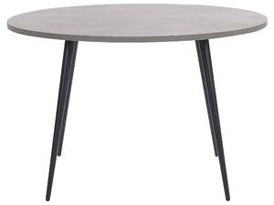 Tavolo da Pranzo Effetto Cemento Piano Gambe in Metallo Nero Rotondo 120 cm Stile Glamour Moderno Beliani