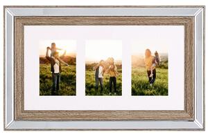 Cornice per foto in legno scuro 32 x 50 cm per 3 foto 10 x 15 cm Collage Apertura Beliani