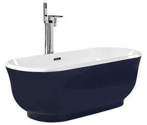 Vasca da bagno freestanding blu sanitario ovale in acrilico singolo 170 x 77 cm dal design moderno Beliani