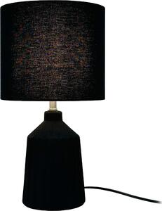 Lampada da tavolo Relaxdays, base in Vetroceramica decorata, paralume in tessuto, E14, A x P: 42 x 23 cm, lampada da comodino con cavo, nera