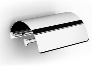 Portarotolo di carta igienica con coperchio in acciaio inox 304 linea LA PIANA dimensioni 14,5x13xh6 cm finitura Lucida made in italy
