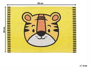 Tappeto da tappetino Stampa Tigre Gialla 60 x 90 cm passatoia a pelo corto per Bambini Sala Giochi Beliani