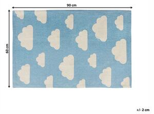 Tappeto da tappetino Nuvola Blu 60 x 90 cm passatoia a pelo corto per la sala giochi dei bambini Beliani