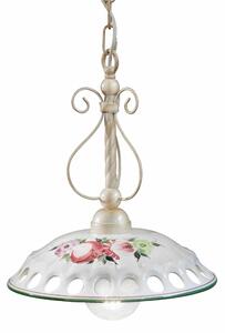 Sospensione a una lampada da interno in materiale Ceramico NAPOLI CLASSIC Diametro ? 33xh36 cm peso 3,3 kg - Attacco Lampada E 27 Vintage Tortora