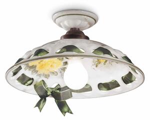 Plafoniera da interno in materiale Ceramico LINEA NAPOLI Diametro ? 33xh15 cm cm peso 1,33 kg - Attacco Lampada E 27 interno con portalampade in ceramica