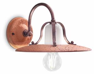 Applique da parete rustica con diffusore in ceramica decorato a mano BOLOGNA Dimensioni 24x30x h 17 cm peso 1,55 kg - Attacco Lampada E 27
