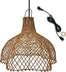 ARIA OUTDOOR CABLE lampada a sospensione da esterno in rattan naturale in stile bohémien lunghezza cavo 5m