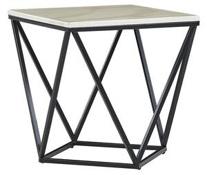 Tavolino da caffè colore beige nero 50 x 50 cm MDF effetto marmo soggiorno Beliani