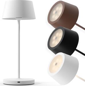 Charlique® Lampada da tavolo ricaricabile a LED (bianco) - Dinner Light 34 cm - Lampada da tavolo dimmerabile con USB, per interni ed esterni, luce calda