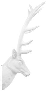 Decorazione da parete Trofeo testa di cervo in ceramica bianca Testa di cervo Glamour Beliani