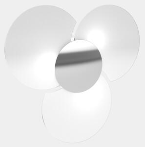 Applique Contemporanea Clover Metallo Cromo Vetro Bianco 3 Luci E27