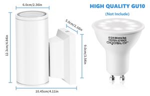 Aigostar - Applique da esterno 1xGU10/230V bianco IP65 arrotondato