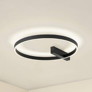 Plafoniera a LED Isalin Lucande, dimmerabile, Nero, Soggiorno / Sala da pranzo, Alluminio, Moderno, Plafoniera LED