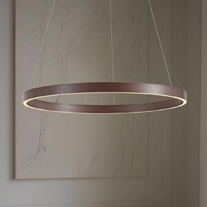 Lucande lampada LED a sospensione Yonam, Ø 80 cm, 1 luce, marrone, CCT Yonam Lucande, dimmerabile, Marrone / Ruggine, Soggiorno / Sala da pranzo, Metallo, Moderno