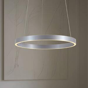 Lucande Lampada a sospensione LED Yonam, Ø 60 cm, 1 luce, alluminio, CCT Yonam Lucande, dimmerabile, Alluminio / Grigio / Zincato, Soggiorno / Sala da pranzo, Metallo, Moderno